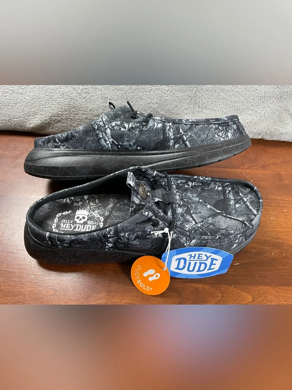 Hey Dude Jelly Roll Wally Comf Slip Limited Edition Black Camo Mens 13 Loafers